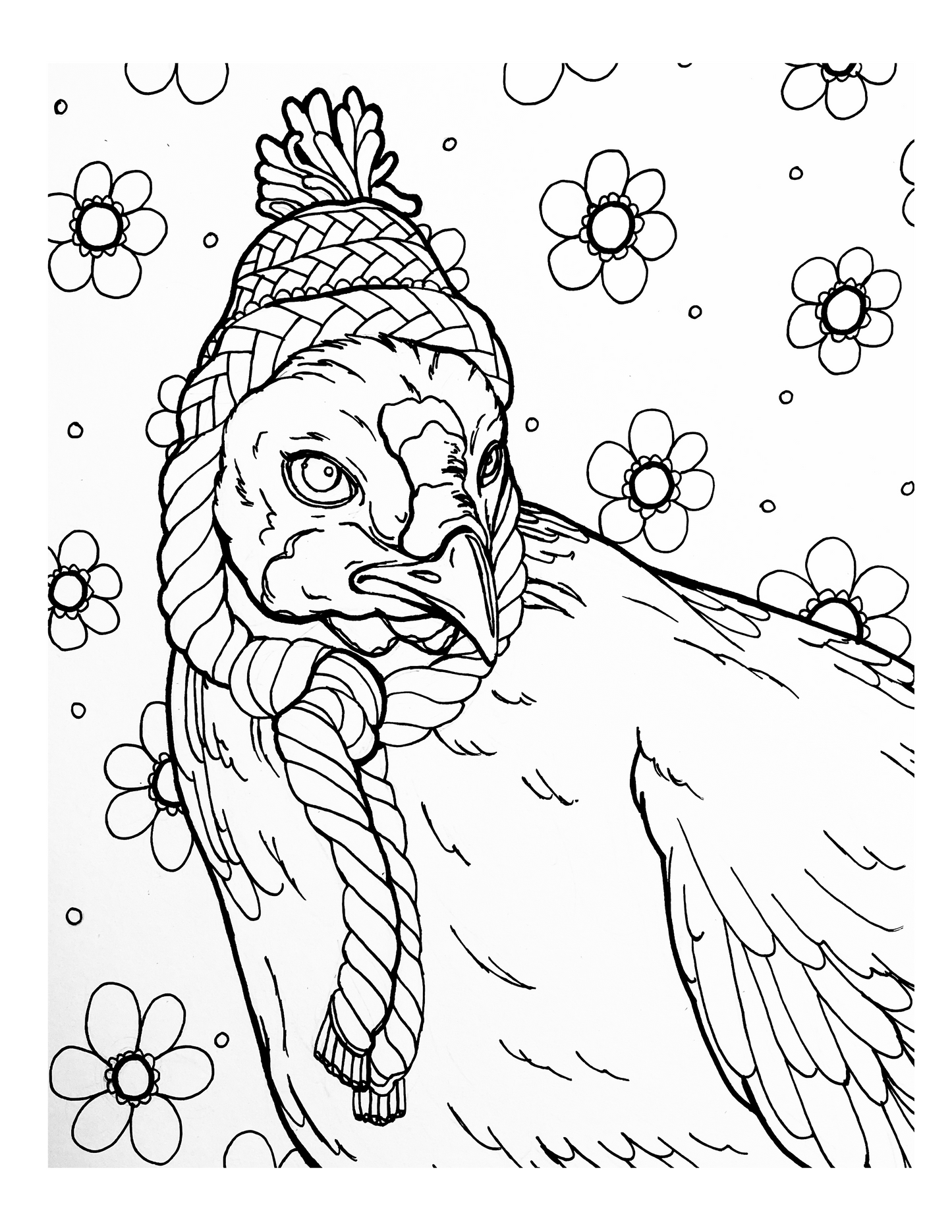 Chicken coloring sheet (downloadable print)