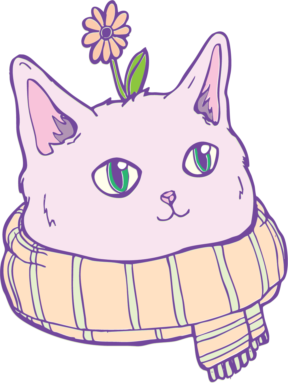 Purrenial flower sticker