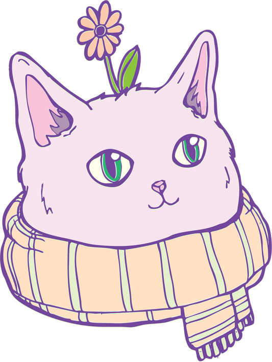 Purrenial flower sticker