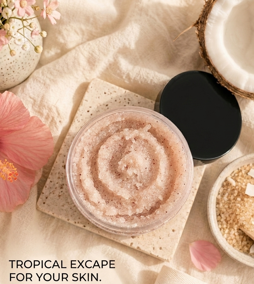 Exfoliating Sugar Scrub - Coconut Hibiscus Scented